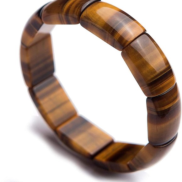 Natural Tiger's Eye Stone Braided Bracelet Bangle for Protection Anxiety Relief - Picture 2 of 5